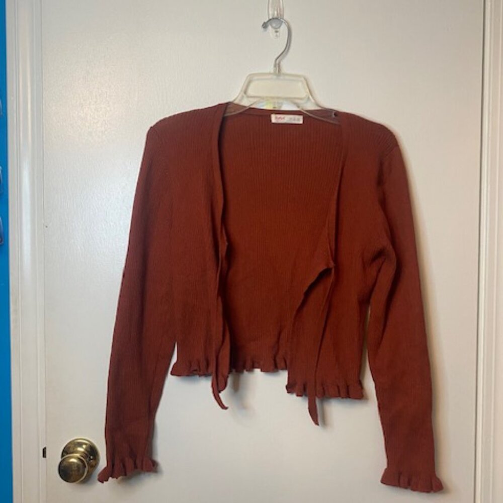 Romwe Rust crop sweater with bow - Picture 8 of 9